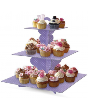STAND CUPCAKE LILA CUAD 3 PISOS/50