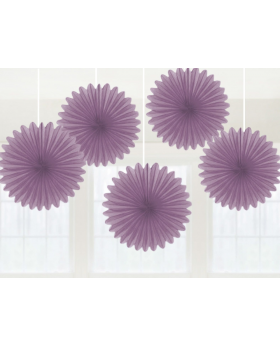 SET 5 ABANICOS COLOR MORADO/100