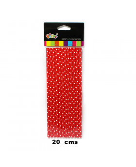 SET BOMBILLAS PAPEL POLKA ROJO / 12 PCS