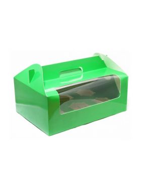 CAJA PORTA CUPCAKE 6 ESP. VERDE/100