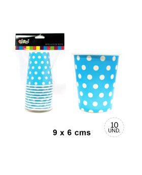 ST 10 VASOS GRANDE POLKA CELESTE/120
