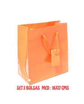 BOLSITAS REGALO NARANJA 16x17CM SET3U /120
