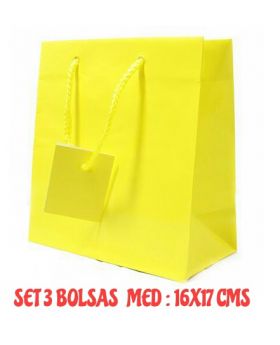 SET 3 BOLSITAS REGALO AMARILLO/120