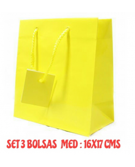SET 3 BOLSITAS REGALO AMARILLO/120