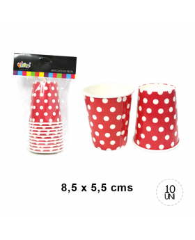 ST 10 VASOS GRANDE POLKA ROJO/120