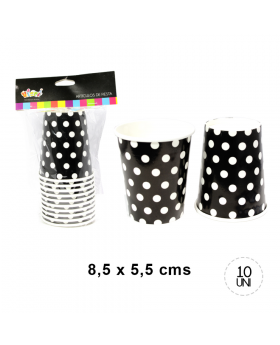 ST 10 VASOS GRANDE POLKA NEGRO/120