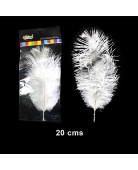 PLUMA FINA 20CM C/BLANCO