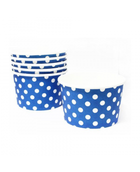 6 VASOS POSTRE POLKA AZUL /100