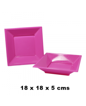 PLATO CUAD PLAS 18*18 CMS FUC * 6 PCS/100