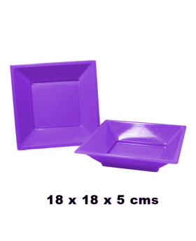 PLATO CUAD PLAS 18*18 CMS MOR*6 PC/100