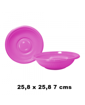 PLATO RED PLAS 25,8 CMS FUCS * 5 PCS/100