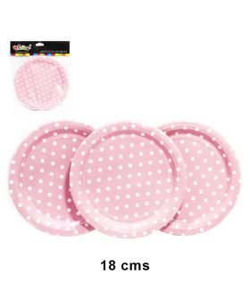 ST 10 PLATO POLKA RED. 18CM ROSADO/120