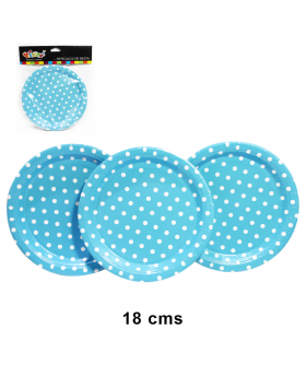 ST 10 PLATO POLKA RED. 18CM CELESTE/120