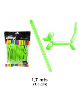 GLOBOS LISOS FIGURA PISTACHO 1,7m 50UN/100