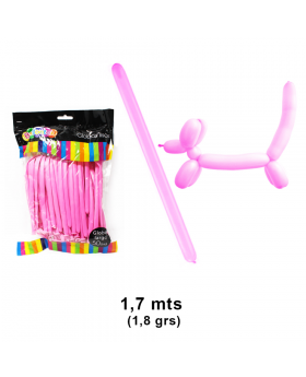 GLOBOS LISOS FIGURA ROSADO 1,7m 50UN/100