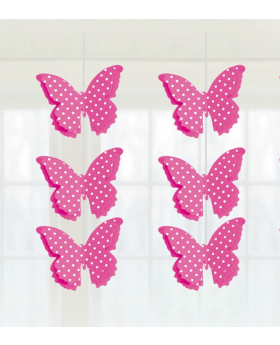 MARIPOSA DE PAPEL X6 PCS FUCSIA/216