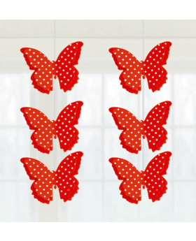 MARIPOSA DE PAPEL X6 PCS ROJO/216