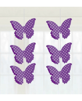 ST 6PCS MARIPOSA DE PAPEL LILA/216