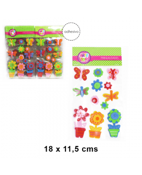 SET FIGURAS MIX FLORES MARIPOSAS GOMA EVA /300