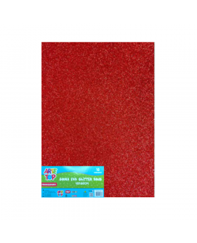GOMA EVA GLITTER 40X60CM ROJA 10 PCS/25