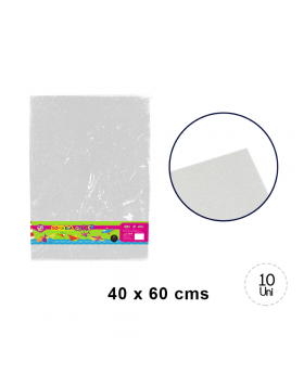 GOMA EVA GLITTER 40x60CM BLANCO SET10U /20