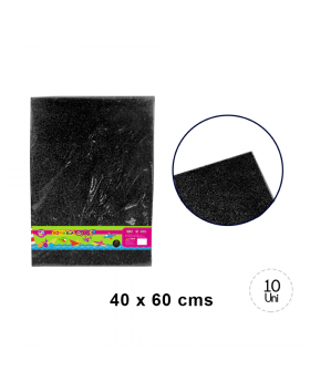 ST EVA GLITTER 40X60CM NEGRO 10UN /20