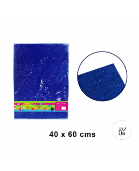 GOMA EVA GLITTER 40x60CM AZUL SET10U /20