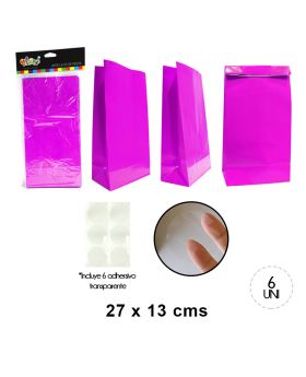 BOLSA PAPEL ROSADO SET6U /120