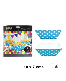 BOWL PAPEL POLKA CELESTE SET3U /240