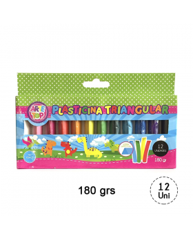 PLASTICINA TRIANGULAR 12 COLORES /96