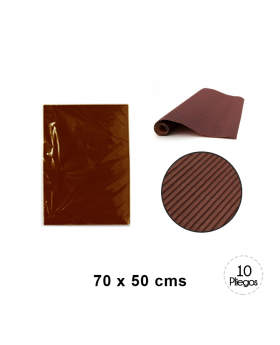 CARTON MICROCORRUGADO CHOCOLATE 70x50 cm10UN/20