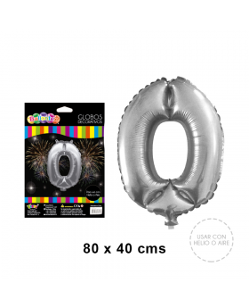 GLOBOS HELIO COLOR SILVER NUMERO 0 /240
