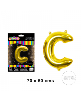 GLOBOS HELIO COLOR GOLD LETRA C/240