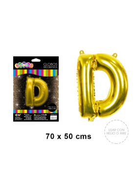 GLOBOS HELIO COLOR GOLD LETRA D /600
