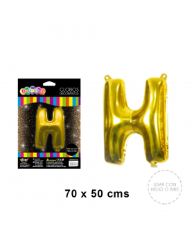 GLOBOS HELIO COLOR GOLD LETRA H/240
