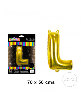 GLOBOS HELIO COLOR GOLD LETRA L/240