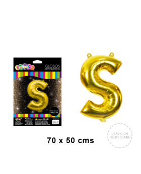 GLOBOS HELIO COLOR GOLD LETRA S/240