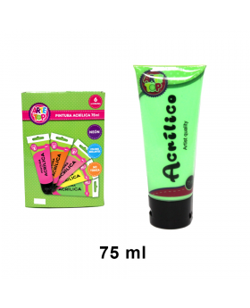 PINTURA ACRILICA 75 ML NEON VERDE/72