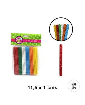 GOMA EVA PALITO GLITTER 6 COLORES 50U /200