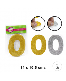 GOMA EVA GLITTER LETRA O SET5U /240