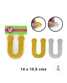 GOMA EVA GLITTER LETRA U SET5U /240