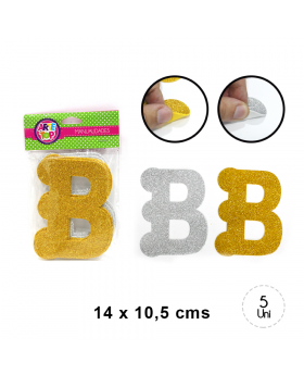 GOMA EVA GLITTER LETRA B SET5U /240