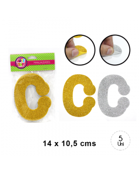 GOMA EVA GLITTER LETRA C SET5U /240