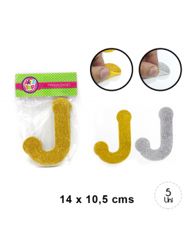 GOMA EVA GLITTER LETRA J SET5U /240