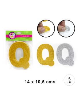 GOMA EVA GLITTER LETRA Q SET5U /240