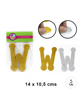 GOMA EVA GLITTER LETRA W SET5U /240