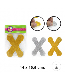 GOMA EVA GLITTER LETRA X SET5U /240