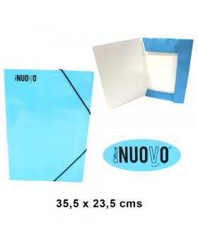 CARPETA CARTERA ELASTICO NUOVO CELESTE /100