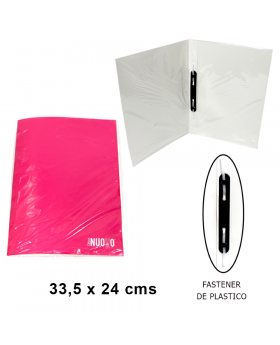 CARPETA PLASTIFICADA CON FASTENER FUCSIA /200