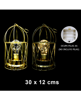 LAMPARA JAULA LED GOLD/24